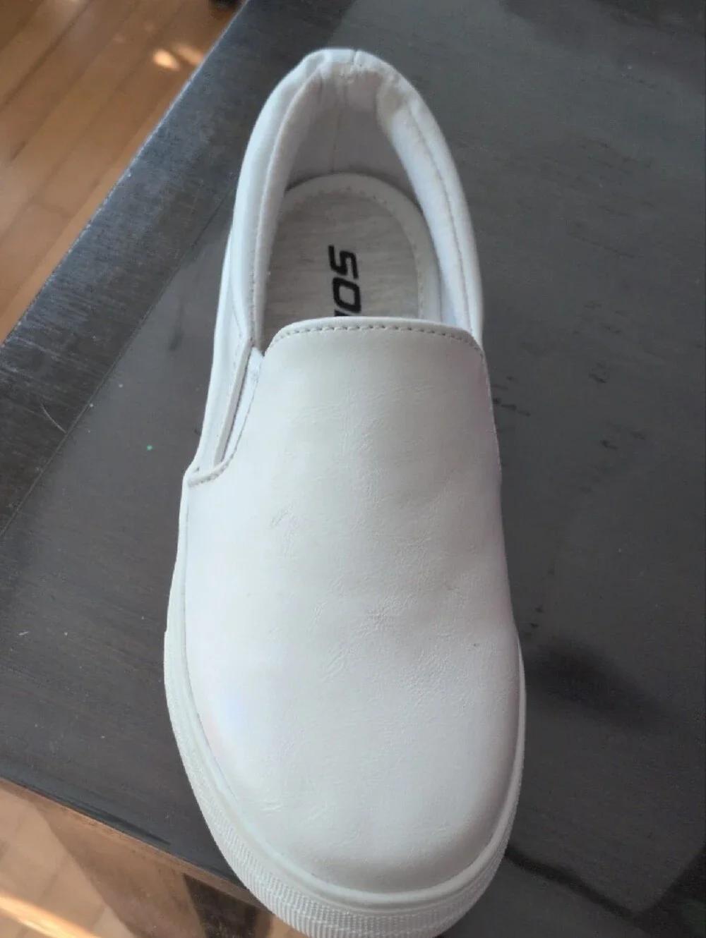 Soda White Slip-On Kids Sneakers